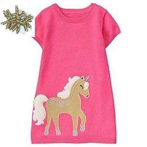 Gymboree Unicorn Sweater Dress Curlies 18-24 2T